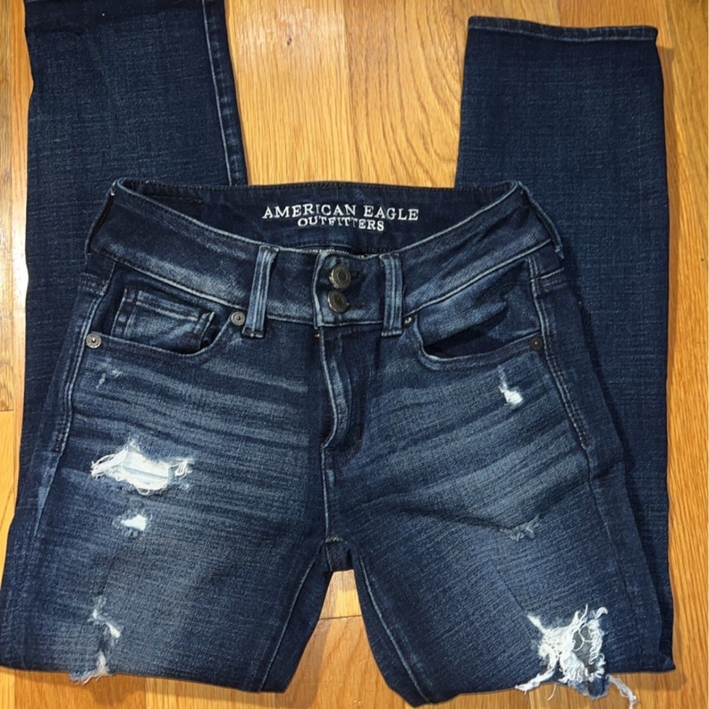 American Eagle Size 0 Artist Crop 360 Super Super Stretch Jeans
